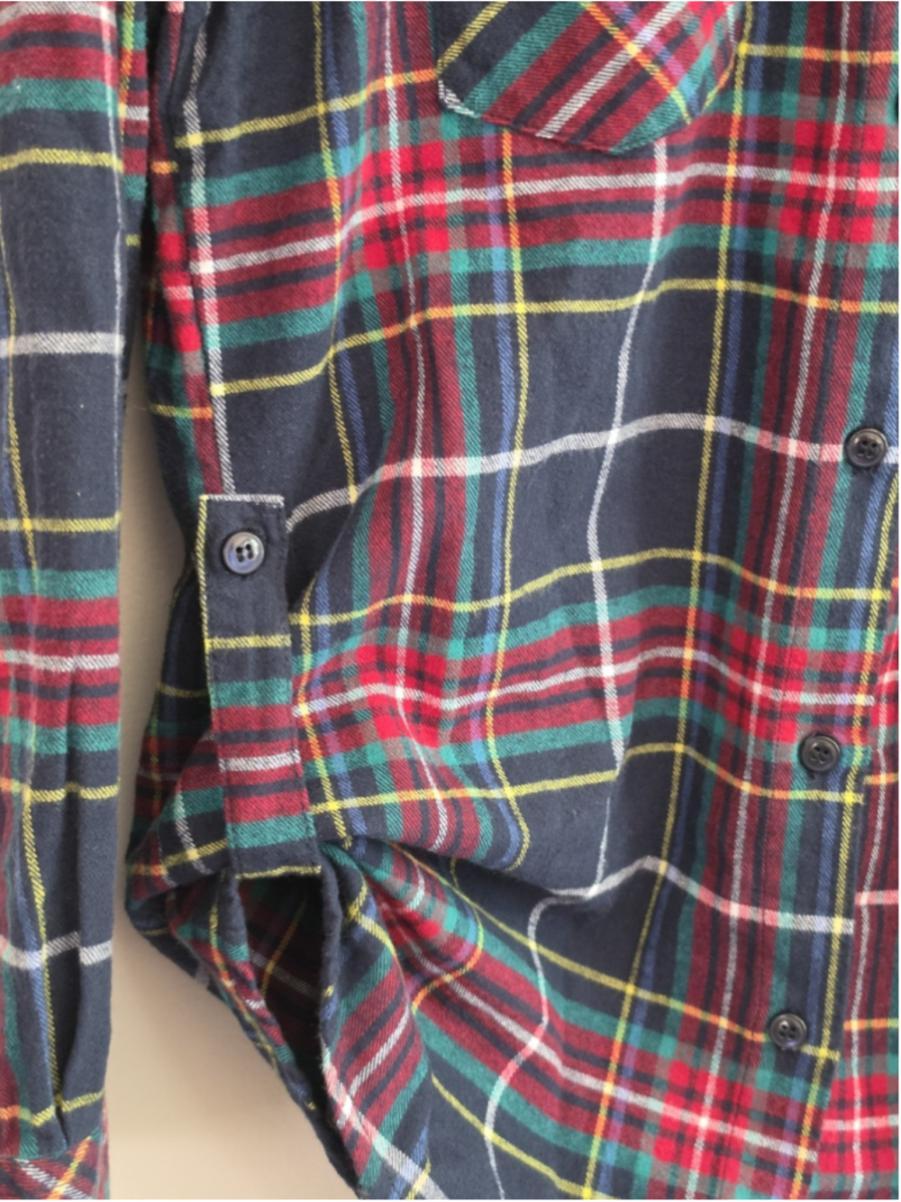Matchstick M Plaid Flannel Button Up Long Curved Hem Gorpcore Grunge Soft M - Picture 8 of 14